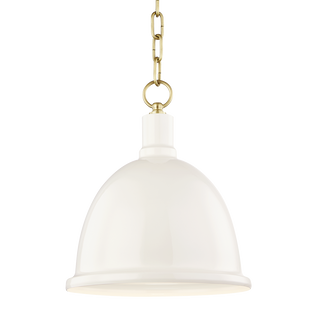 Blair Pendant in Aged Brass/cream Finish