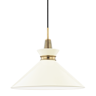 Kiki Pendant in Aged Brass/cream Finish