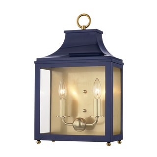 Leigh Wall Sconce in Aged Brass/navy Finish