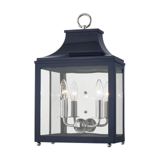 Leigh Wall Sconce in Polished Nickel/navy Finish