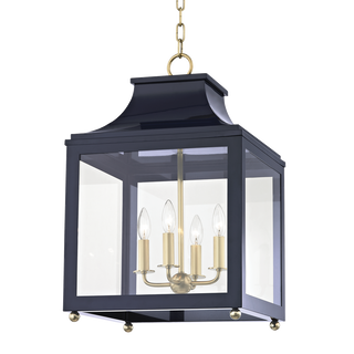 Leigh Lantern in Aged Brass/navy Finish