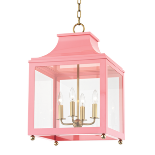 Leigh Lantern in Aged Brass/pink Finish
