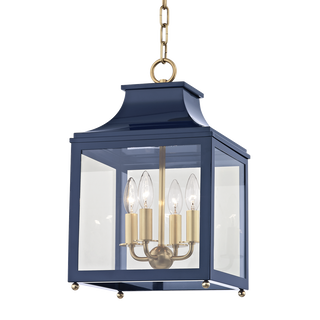 Leigh Lantern in Aged Brass/navy Finish