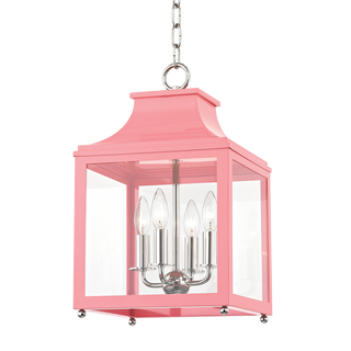 Leigh Lantern in Polished Nickel/pink Finish