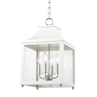 Leigh Lantern in Polished Nickel/white Finish