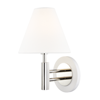 Robbie Wall Sconce in Polished Nickel/white Finish