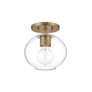 Margot Semi Flush in Aged Brass Finish