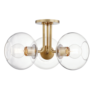 Margot Semi Flush Aged Brass