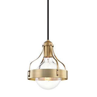 Violet Pendant in Aged Brass Finish