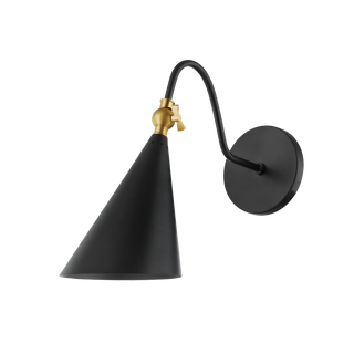 Lupe Wall Sconce in Aged Brass/soft Black Finish
