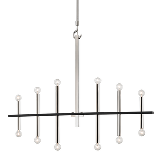 Colette Chandelier in Polished Nickel/black Finish
