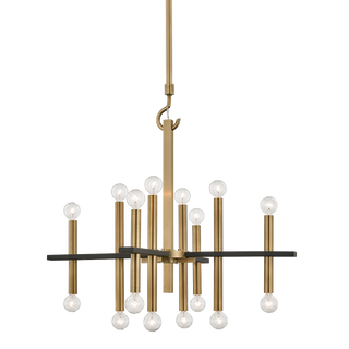 Colette Chandelier in Aged Brass/black Finish