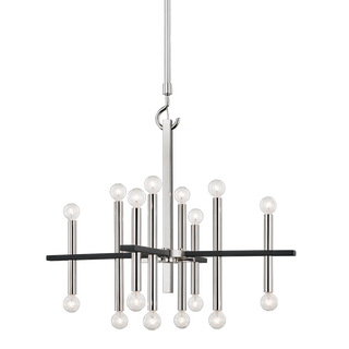 Colette Chandelier in Polished Nickel/black Finish