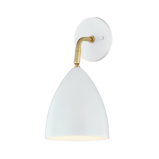 Gia Wall Sconce in Aged Brass/soft Off White Finish