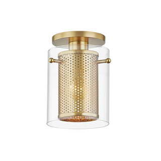 Elanor Semi Flush in Aged Brass Finish