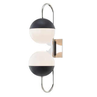 Renee Wall Sconce in Polished Nickel/black Finish