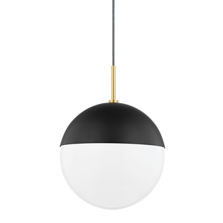 Renee Pendant in Aged Brass/black Finish