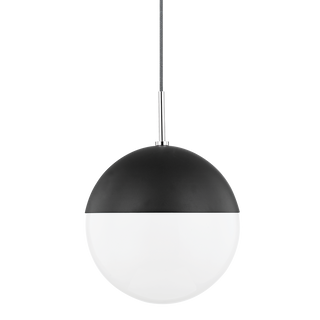 Renee Pendant in Polished Nickel/black Finish