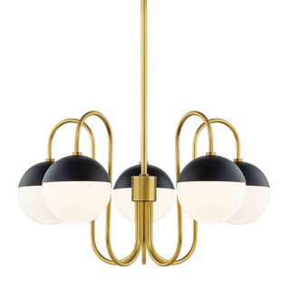 Renee Chandelier in Aged Brass/black Finish
