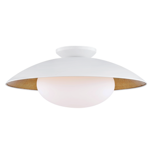 Cadence Semi Flush in White Lustro/gold Leaf Combo Finish