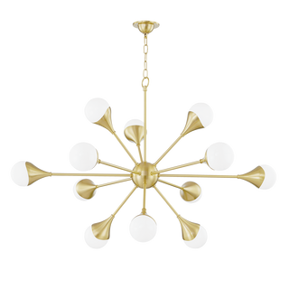 Ariana Chandelier in Aged Brass Finish