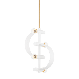 Maddie Pendant in Gold Leaf/white Finish