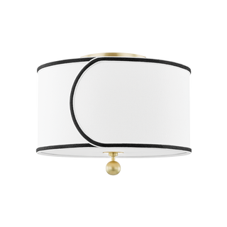 Zara Semi Flush in Aged Brass Finish