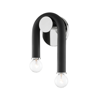 Whit Wall Sconce in Polished Nickel/black Finish