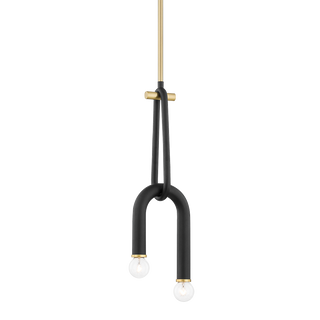Whit Pendant in Aged Brass/black Finish