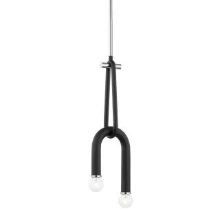 Whit Pendant in Polished Nickel/black Finish
