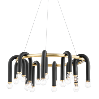 Whit Chandelier in Aged Brass/black Finish
