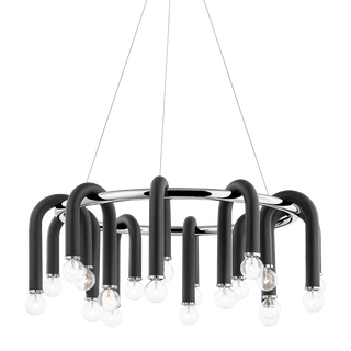 Whit Chandelier in Polished Nickel/black Finish
