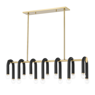 Whit Linear in Aged Brass/black Finish
