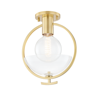 Ringo Semi Flush in Aged Brass Finish