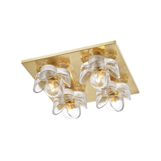 Shea Flush Mount in Aged Brass Finish