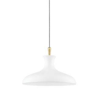 Cassidy Pendant in Aged Brass/soft Off White Finish