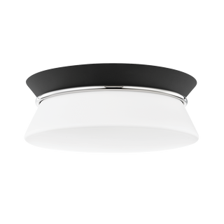 Cath Flush Mount in Polished Nickel/black Finish