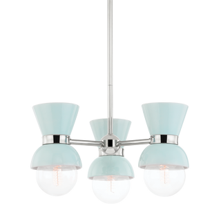 Gillian Semi Flush in POLISHED NICKEL/CERAMIC GLOSS ROBINS EGG BLUE Finish