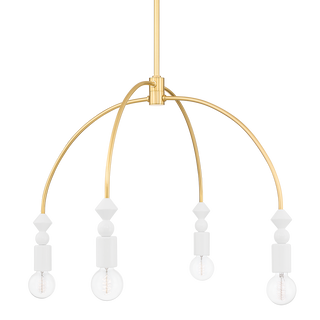 Flora Chandelier in Aged Brass Finish