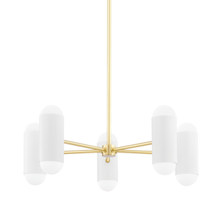 Kira Chandelier in Aged Brass/soft White Combo Finish