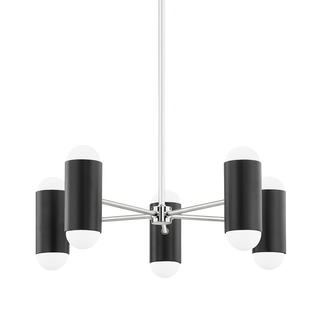Kira Chandelier in Polished Nickel/Soft Black Finish