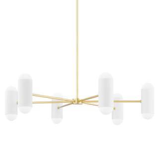 Kira Chandelier in Aged Brass/soft White Combo Finish