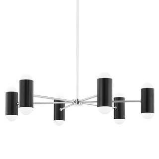 Kira Chandelier in Polished Nickel/Soft Black Finish