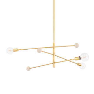 Slater Chandelier in Aged Brass Finish