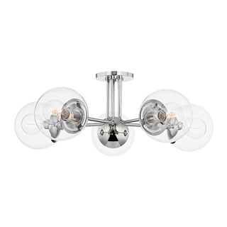 Meadow Semi Flush in Polished Nickel Finish