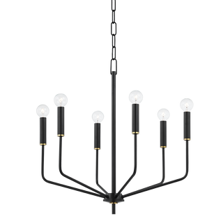 Bailey Chandelier in Aged Brass/soft Black Finish
