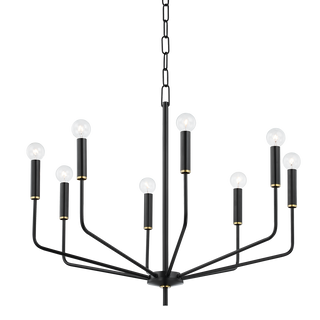 Bailey Chandelier in Aged Brass/soft Black Finish