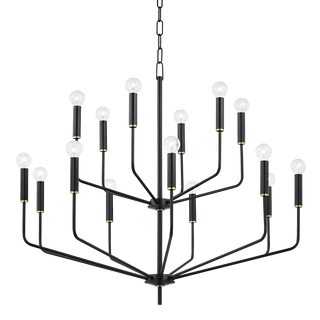 Bailey Chandelier in Aged Brass/soft Black Finish