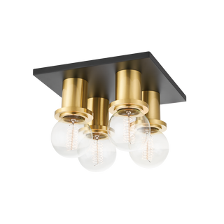 Brandi Flush Mount in Aged Brass/soft Black Finish