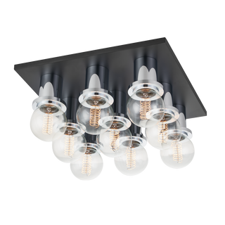 Brandi Flush Mount in Polished Chrome/soft Black Finish
